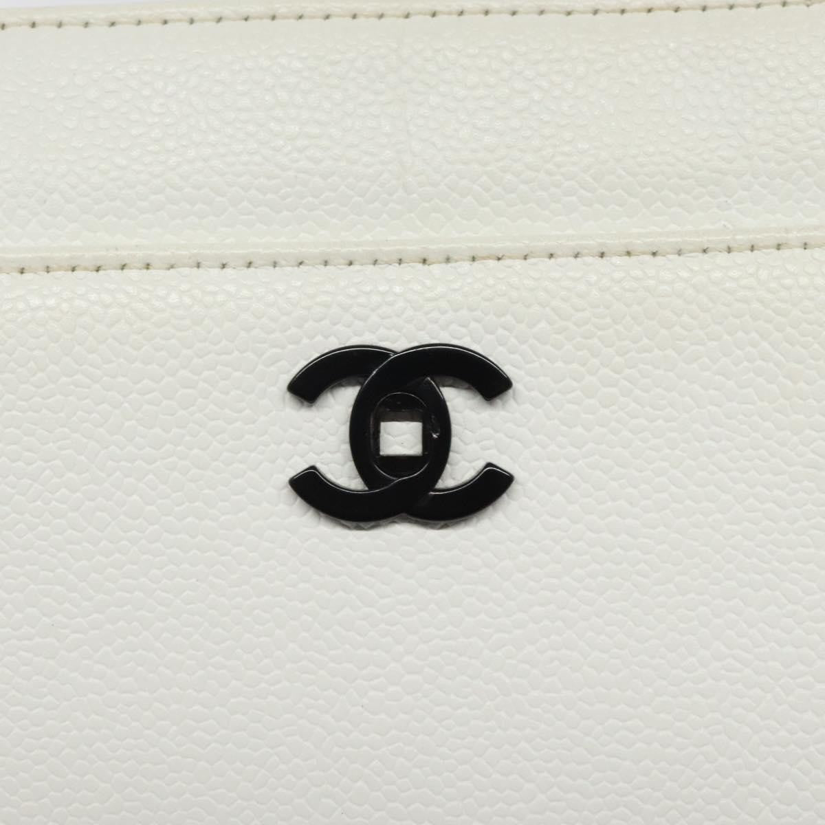 Chanel Vintage CC Lock Tote Caviar, WHITE, LEATHER, Shoulder bag