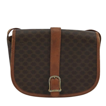 Celine Macadam Shoulder Bag PVC Leather, BROWN, CANVAS, Shoulder bag