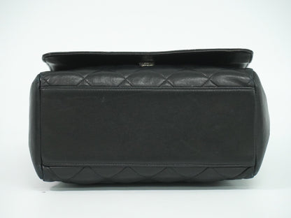 Chanel Vintage ID Bracelet Flap Bag Quilted Lambskin, BLACK, LEATHER, Handbag