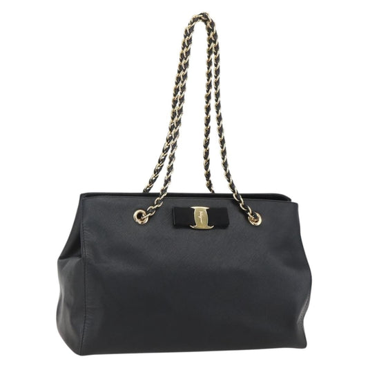 Salvatore Ferragamo Vala Chain Shoulder bag Leather, BLACK, LEATHER, Shoulder bag