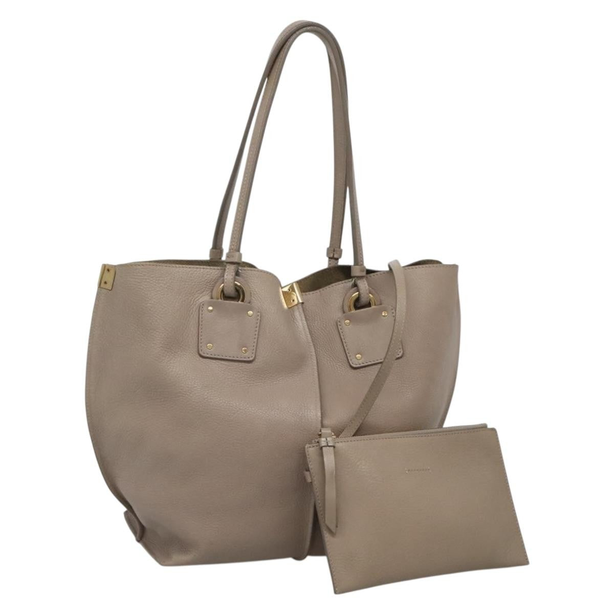 Chloe Vick Tote Leather, BEIGE, LEATHER, Tote bag