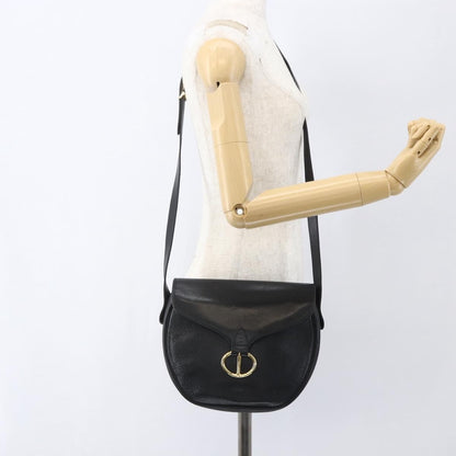 Christian Dior Bobby Flap Bag Whipstitch Leather, BLACK, LEATHER, Shoulder bag