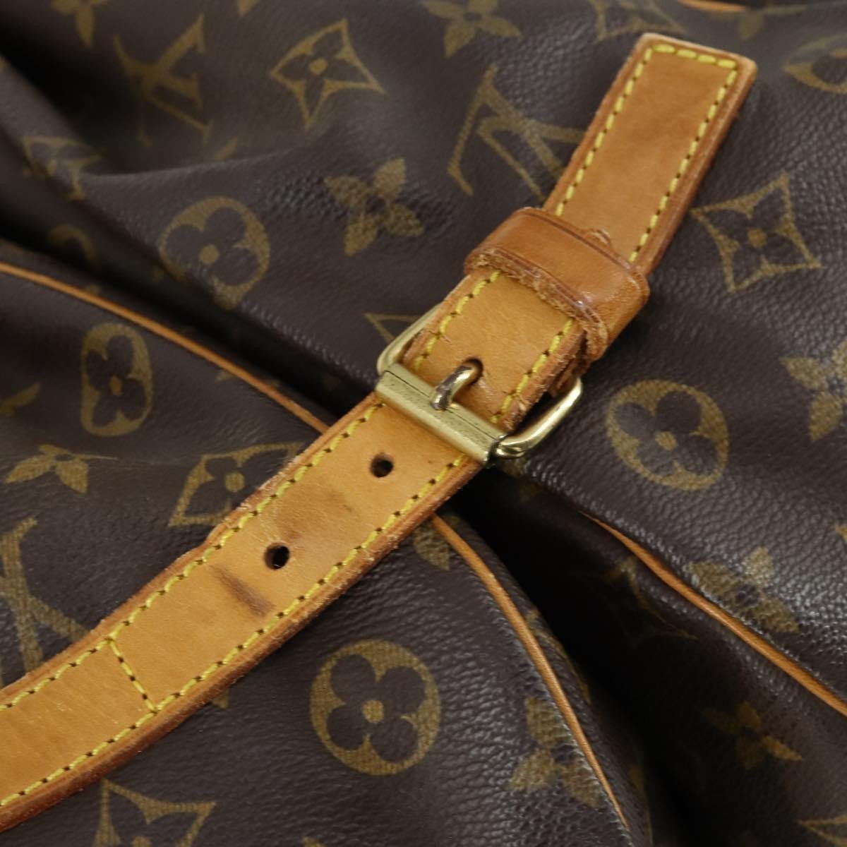 Louis Vuitton Saumur Handbag Monogram Canvas, BROWN, CANVAS, Shoulder bag