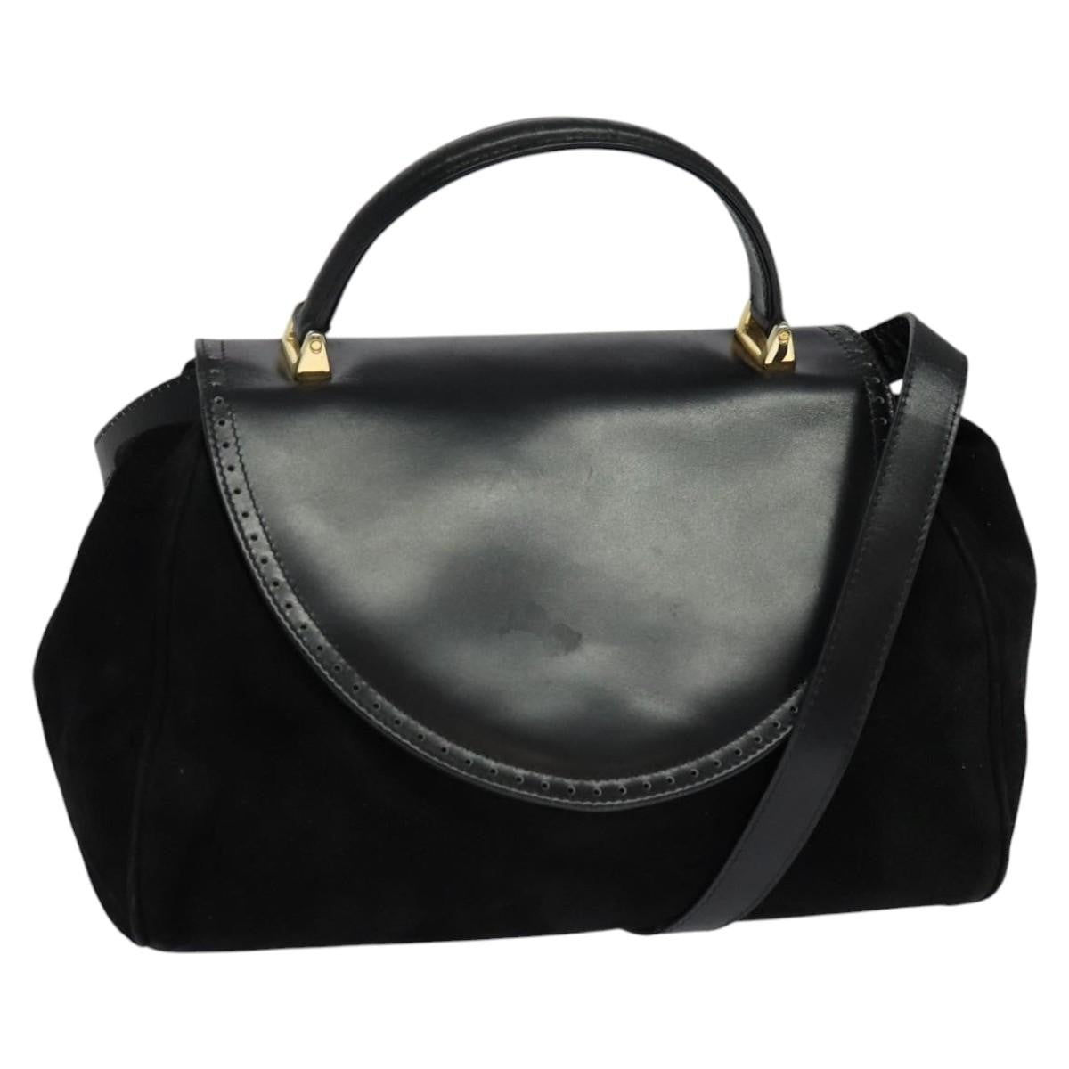 Salvatore Ferragamo Flap Handbag Leather, BLACK, LEATHER, Handbag