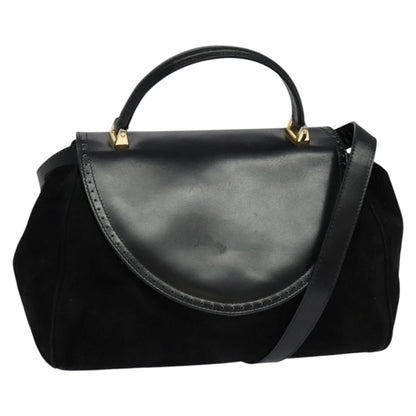 Salvatore Ferragamo Flap Handbag Leather, BLACK, LEATHER, Handbag