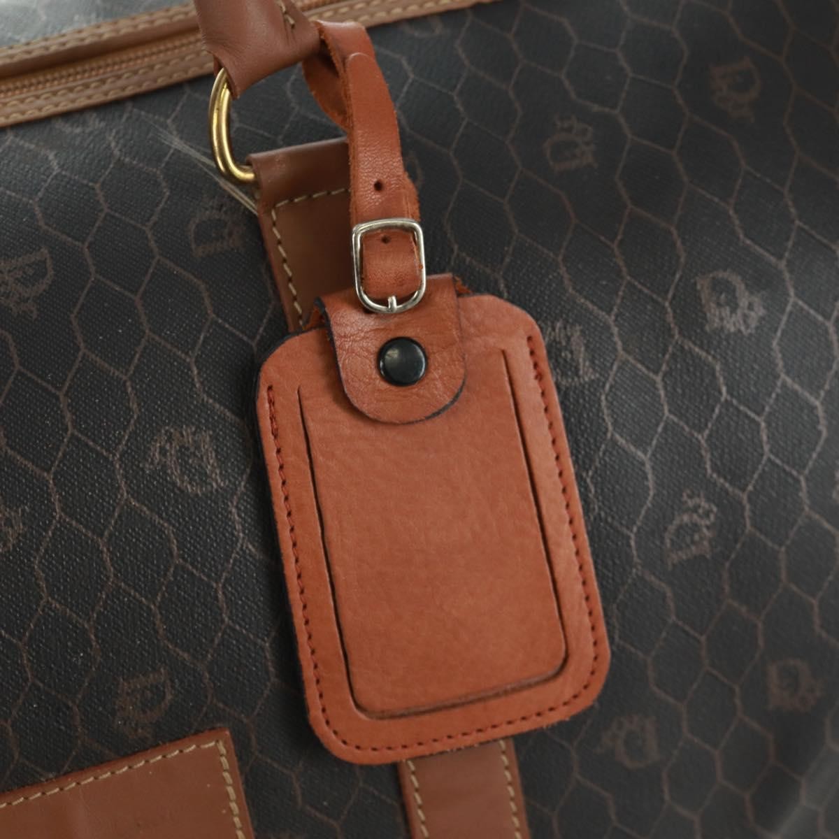 Christian Dior Vintage Honeycomb Boston bag Canvas and Leather, BLACK, CANVAS, Travel bag