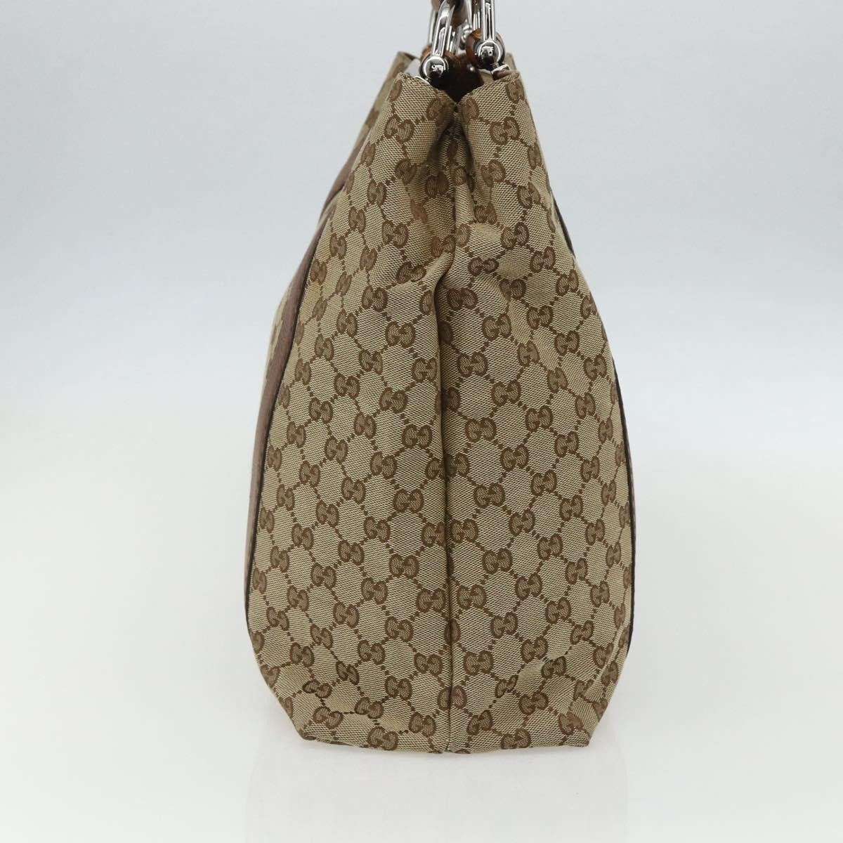 Gucci Bamboo Bar Tote GG Canvas, BEIGE, CANVAS, Tote bag