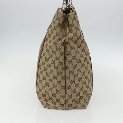 Gucci Bamboo Bar Tote GG Canvas, BEIGE, CANVAS, Tote bag