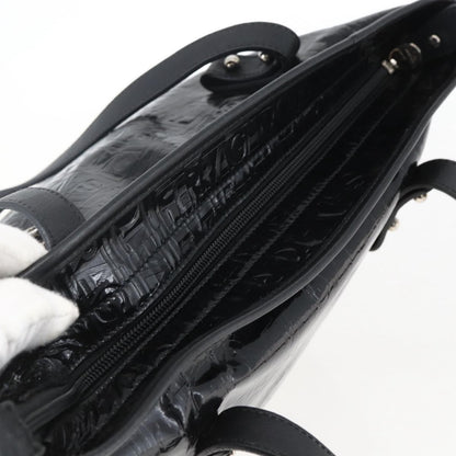 Salvatore Ferragamo Gancini Tote Patent leather, BLACK, PATENT_LEATHER, Tote bag