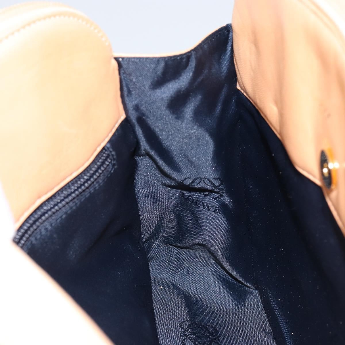 Loewe Anagram handbag Leather, BEIGE, LEATHER, Handbag