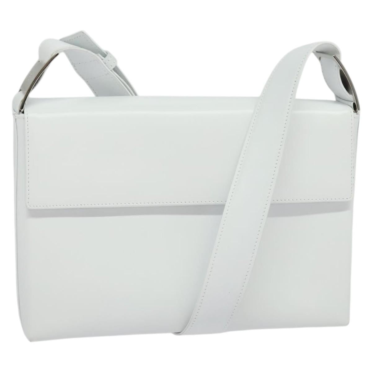 Salvatore Ferragamo Vala Shoulder Bag Leather, WHITE, LEATHER, Shoulder bag