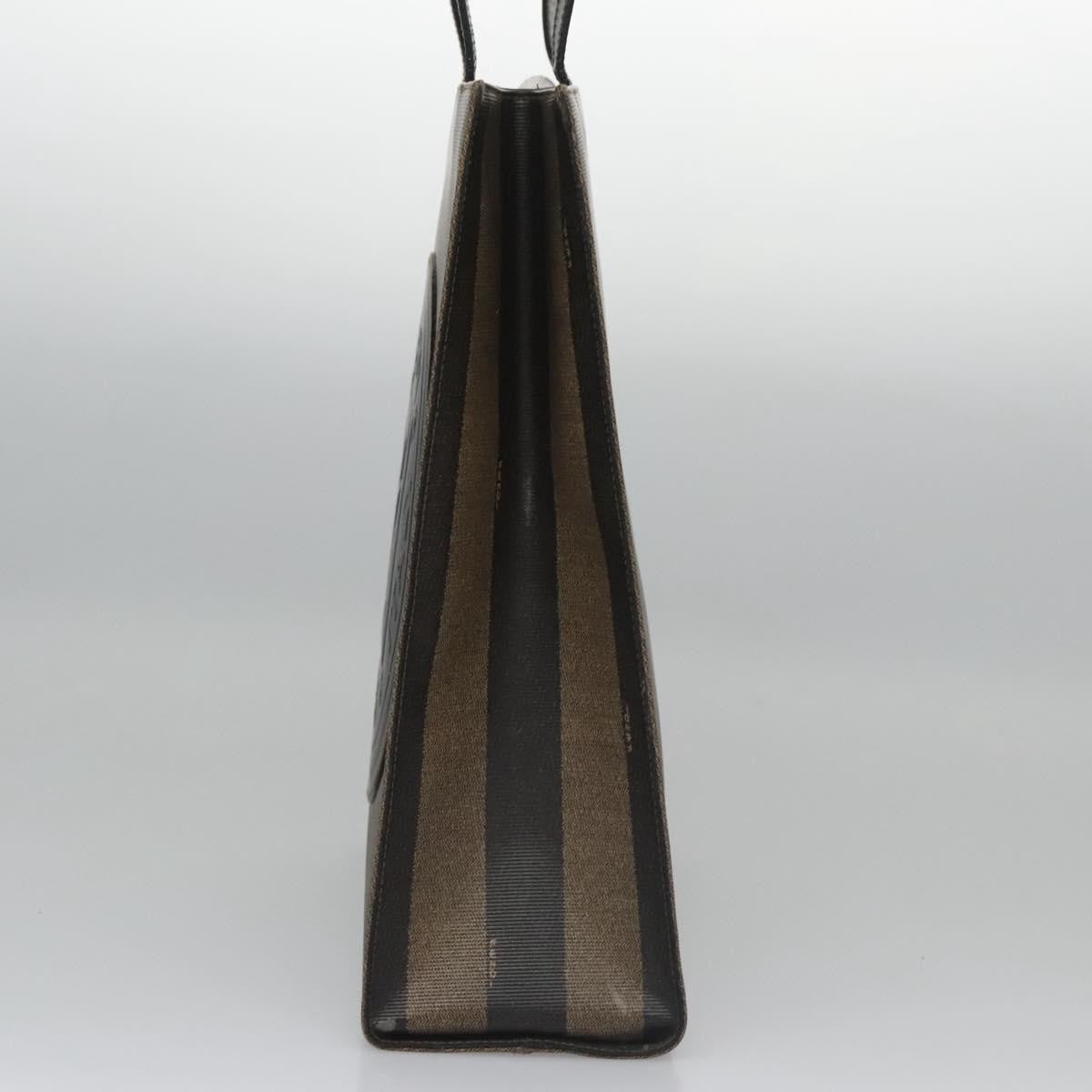 Fendi Vintage Logo Stamp Tote Pequin Coated Canvas, BROWN, CANVAS, Tote bag