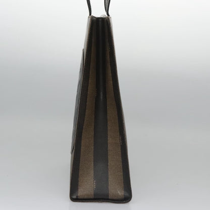 Fendi Vintage Logo Stamp Tote Pequin Coated Canvas, BROWN, CANVAS, Tote bag