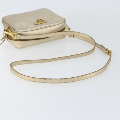 Prada Camera Shoulder Bag Saffiano Leather, GOLD, LEATHER, Shoulder bag