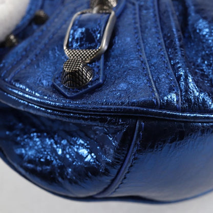 Balenciaga Le Cagole Giant Studs Shoulder Bag Leather, BLUE, LEATHER, Shoulder bag