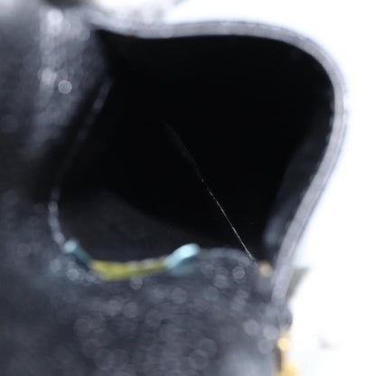 Chanel Vintage CC Phone Holder Crossbody Bag Caviar, BLACK, LEATHER, Clutche & pouche