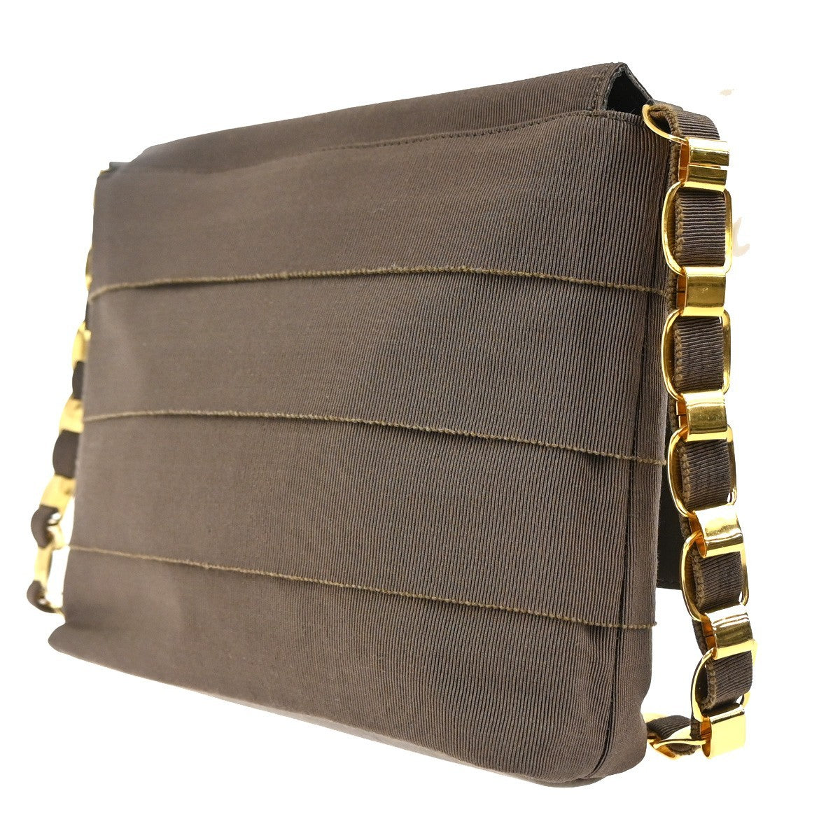 Salvatore Ferragamo Vala Shoulder Bag Canvas, Brown, Canvas, Shoulder Bag