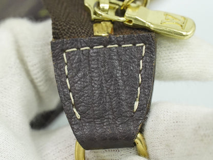 Louis Vuitton Mini pochette accessoire Min Lin Canvas, BROWN, CANVAS, Clutche & pouche