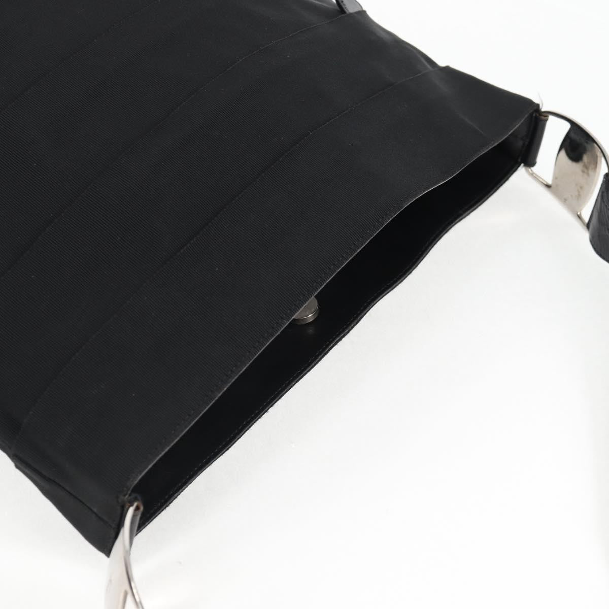 Salvatore Ferragamo Vala Shoulder Bag Nylon, BLACK, CANVAS, Shoulder bag