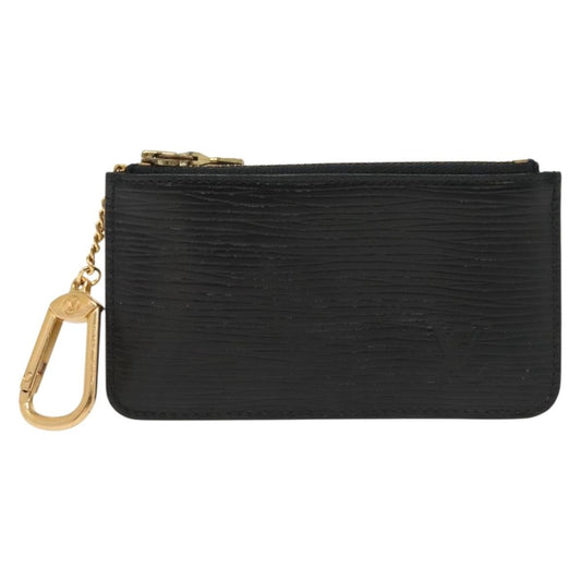 Louis Vuitton Pochette Clés Epi, BLACK, LEATHER, Wallets