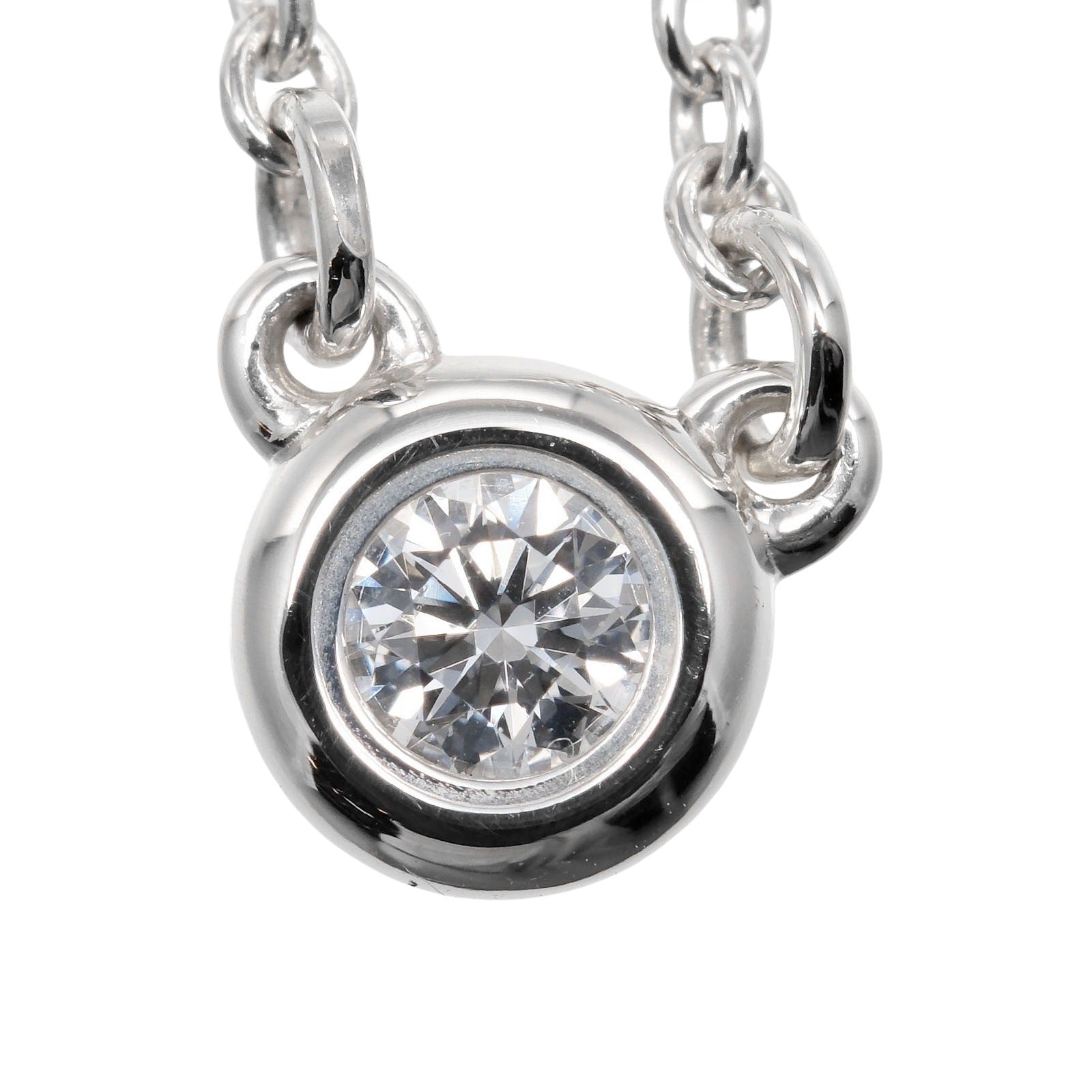 Tiffany & Co. Elsa Peretti Diamonds By The Yard Necklace Sterling silver with Diamond, SILVER, SILVER, Necklace