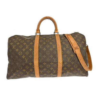 Louis Vuitton Keepall Bandouliere Bag Monogram Canvas, BROWN, CANVAS, Travel bag