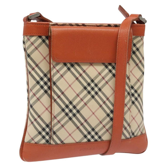 Burberry Front Pocket Messenger Bag Check Embossed Leather, BEIGE, CANVAS, Shoulder bag