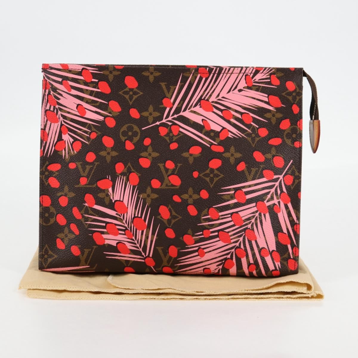 Louis Vuitton Toiletry Pouch Limited Edition Monogram Jungle Dots, BROWN, CANVAS, Toiletry Case