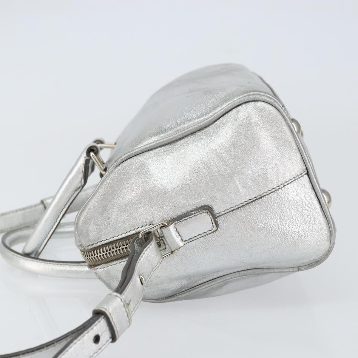 Saint Laurent Classic Duffle Bag Leather, SILVER, LEATHER, Handbag