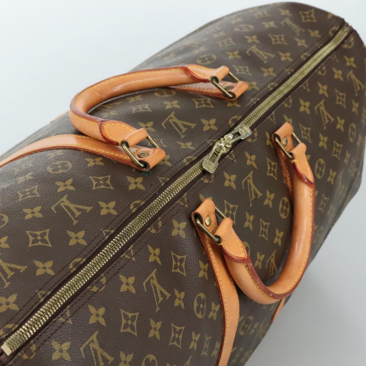 Louis Vuitton Keepall Bag Monogram Canvas, BROWN, CANVAS, Travel bag