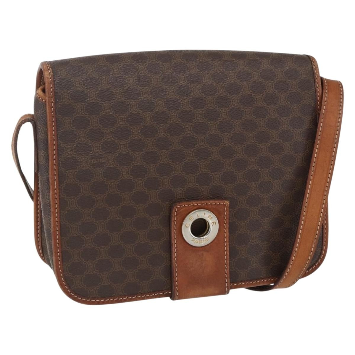 Celine Macadam Shoulder Bag PVC Leather, BROWN, PVC, Shoulder bag