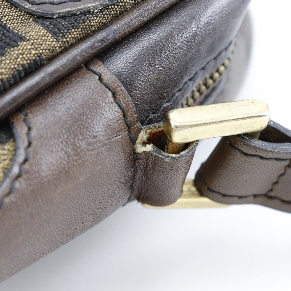 Fendi Logo Zucca Shoulder Bag Zucca, BROWN, CANVAS, Shoulder bag