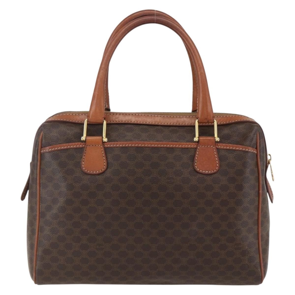 Celine Macadam Handbag Macadam with leather, BROWN, PVC, Handbag