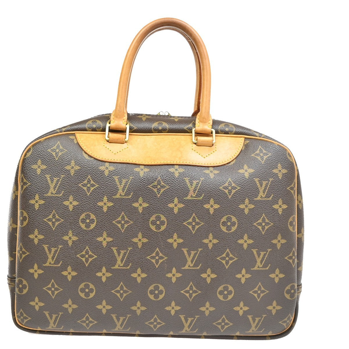 Louis Vuitton Deauville Handbag Monogram Canvas, BROWN, LEATHER, Handbag