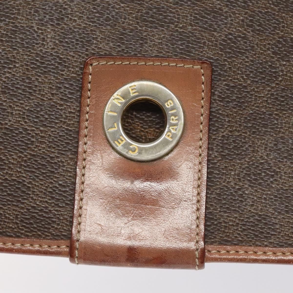 Celine Macadam Shoulder Bag PVC Leather, BROWN, CANVAS, Shoulder bag