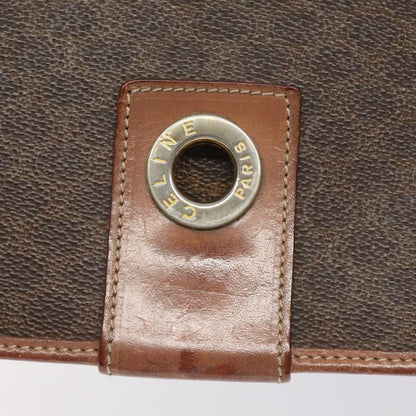 Celine Macadam Shoulder Bag PVC Leather, BROWN, CANVAS, Shoulder bag