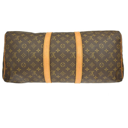 Louis Vuitton Keepall Bag Monogram Canvas, BROWN, CANVAS, Travel bag