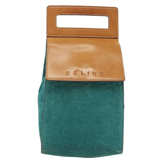 Celine Macadam Shoulder Bag Canvas, TURQUOISE, SUEDE, Shoulder bag