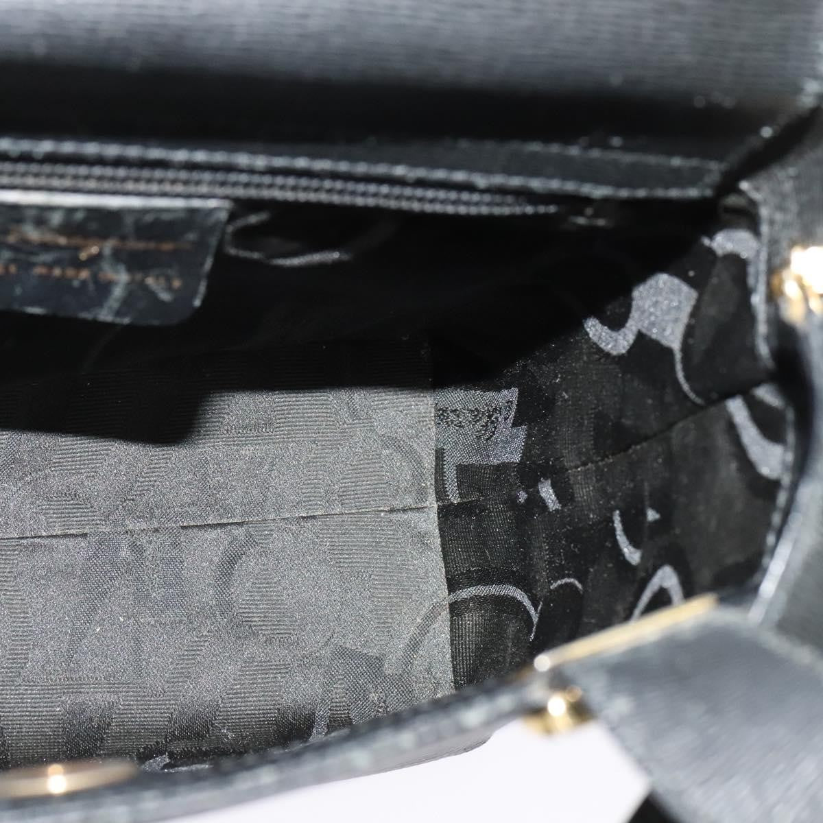 Salvatore Ferragamo Vintage Handbag Leather, BLACK, LEATHER, Handbag