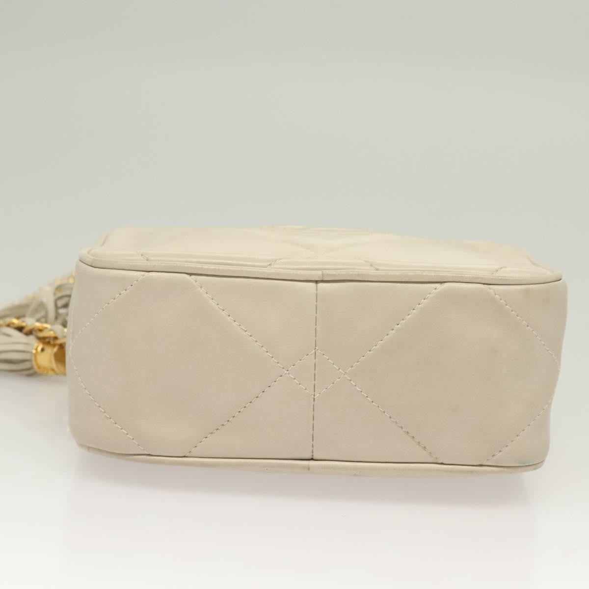 Chanel Camera CC Tassel Bag Leather, BEIGE, LEATHER, Crossbody bag