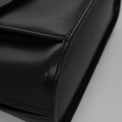 Celine Circle Logo Handbag Leather, BLACK, LEATHER, Handbag