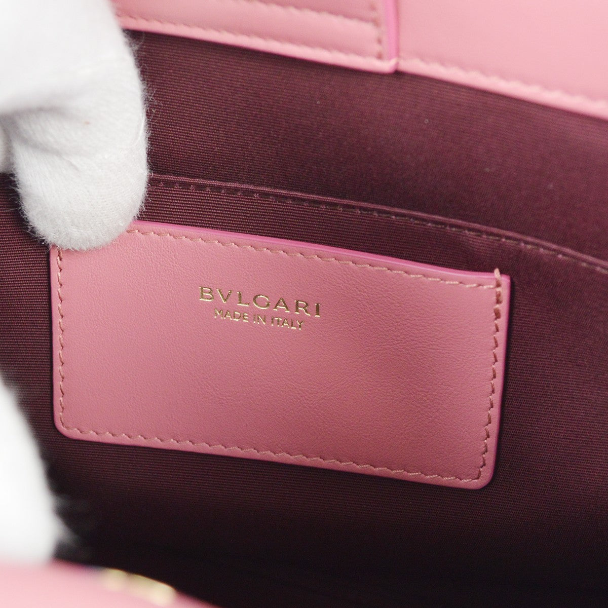 Bvlgari Logo Convertible Tote Leather, PINK, LEATHER, Tote bag