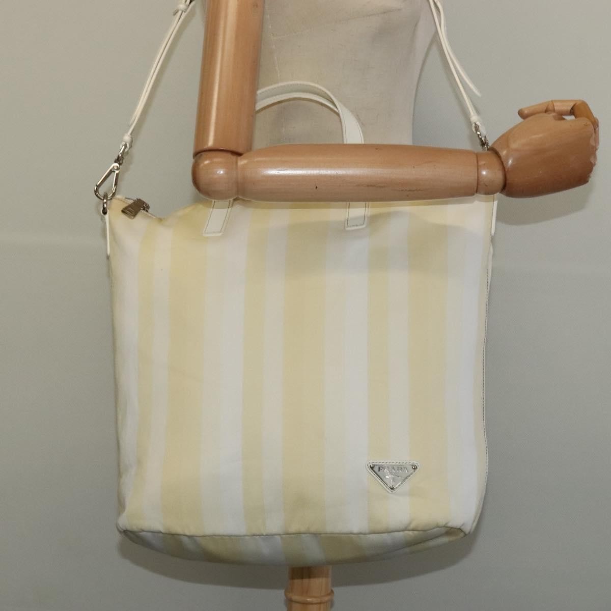 Prada Convertible Zip Tote (Outlet) Nylon, BEIGE, NYLON, Tote bag