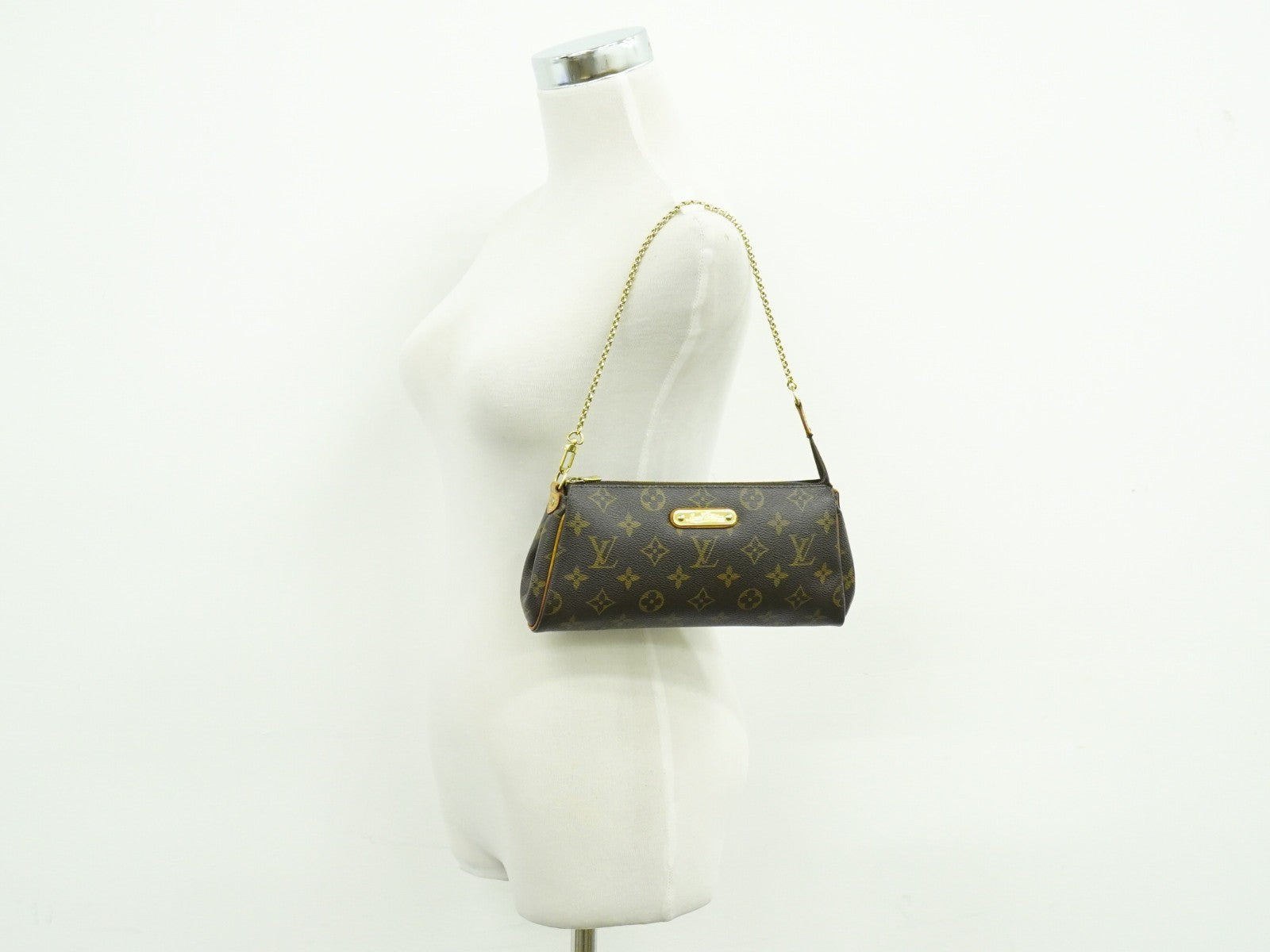 Louis Vuitton Eva Handbag Monogram Canvas, BROWN, CANVAS, Clutche & pouche