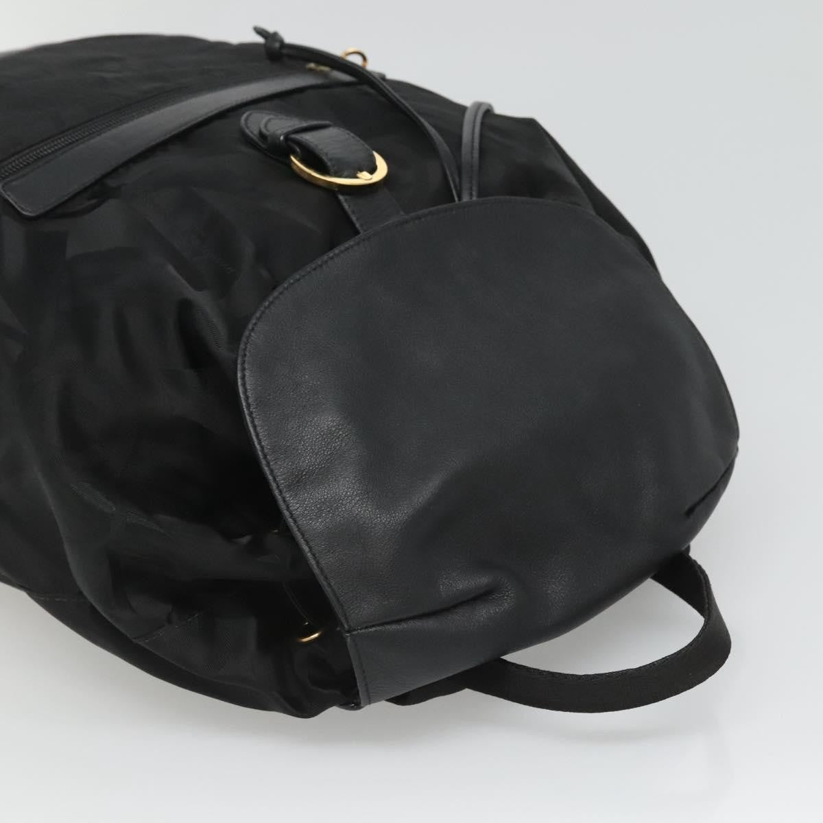 Salvatore Ferragamo Vintage Gancini Backpack Nylon, BLACK, NYLON, Backpack