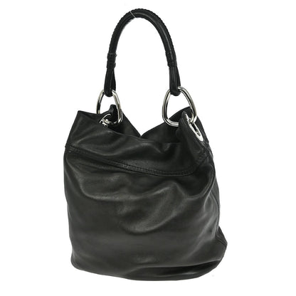 Prada Vintage Handbag Leather, BLACK, LEATHER, Handbag