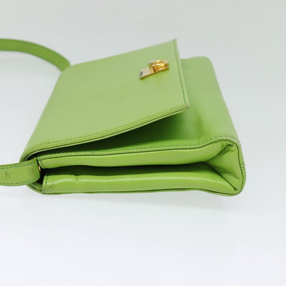 Celine Flap Shoulder Bag Leather, GREEN, LEATHER, Shoulder bag