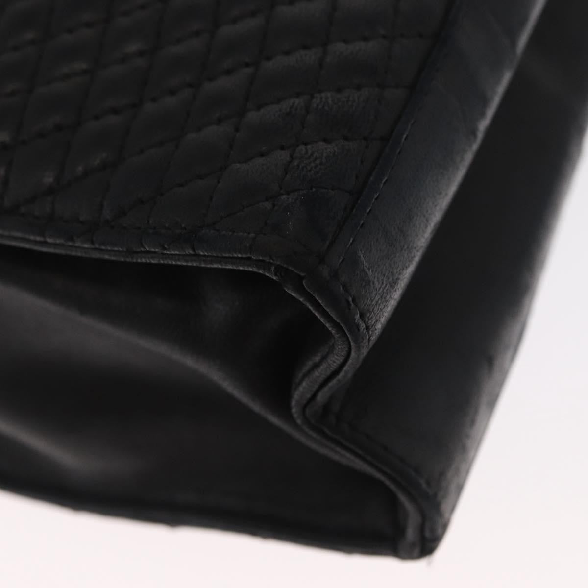 Bally Vintage Handbag Quilted Leather, BLACK, LEATHER, Handbag