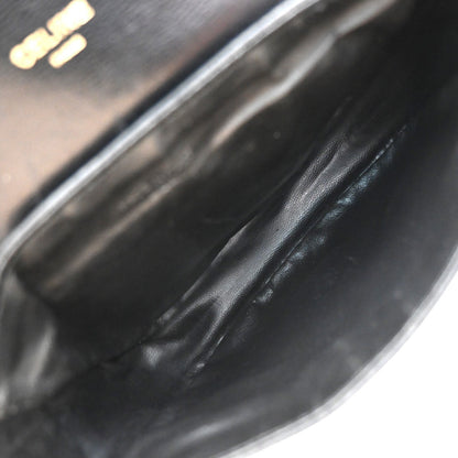 Celine Vintage Shoulder Bag Leather, BLACK, LEATHER, Shoulder bag