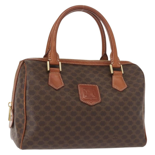 Celine Macadam Handbag Macadam with leather, BROWN, CANVAS, Handbag